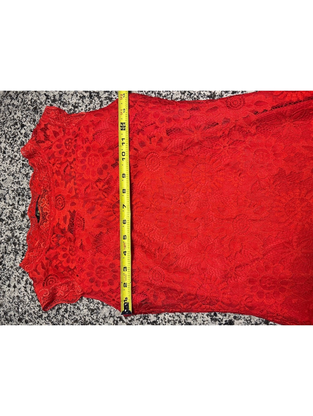Onzino Womens Small Red Floral Lace Sleeveless Bodycon Party Dress Sheath S - Picture 14 of 15